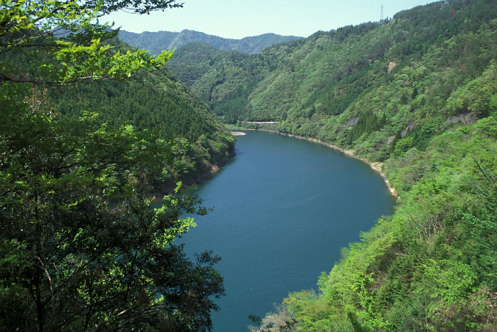 下津井付近の檮原川